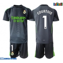 Camisa de Futebol Real Madrid Thibaut Courtois #1 Goleiro Equipamento Alternativo Infantil 2025-26 Manga Curta (+ Calças curtas)